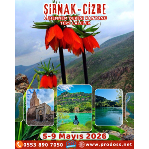 ŞIRNAK - CİZRE - CEHENNEM DERESİ - TANİN DAĞLARI TERS LALELER Kültür Gezisi ve Doğa Yürüyüşü / 04 -09 Mayıs 2026